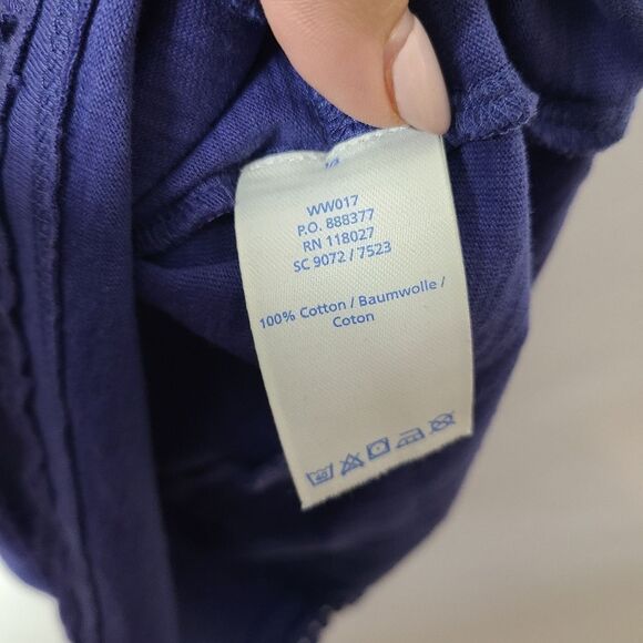 Boden‎ Everyday Embroidered Eyelet Navy Blue Tunic Dress sz 4 - Picture 4 of 4